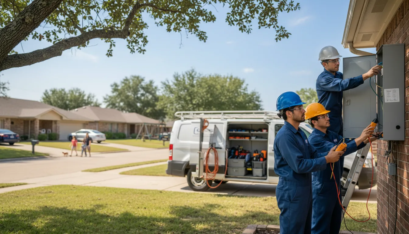 Certified electrician providing emergency electrical services in Garciasville, TX